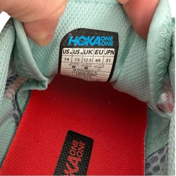 Hoka One One Rocket X Eggshell Blue Running Athletic Shoes 1113532 W14/M13 - Picture 2 of 9